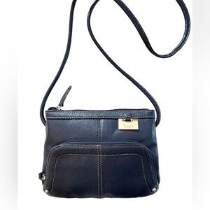 Tignanello navy pebbled leather purse